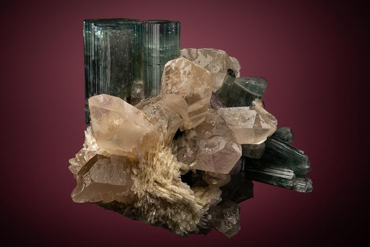 ELBAITE with QUARTZ (restored)
